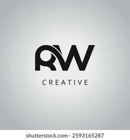 Initial Unique Letter RW WR Business Logo Design Vector Template.