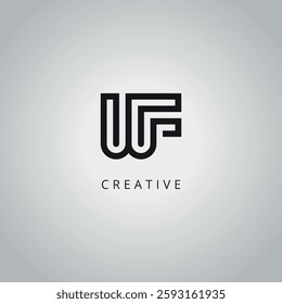 Initial Unique Letter WF FW Business Logo Design Vector Template.