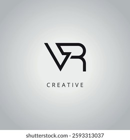 Initial Unique VR RV Letter Business Logo Design Vector Template.