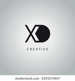 Initial Unique XD DX Letter Business Logo Design Vector Template.