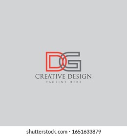 Initial Upercase letter dg , linked outline logo,