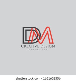 Letra mayúscula dm , logotipo de esquema vinculado,