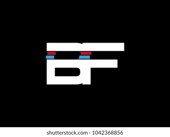 Initial uppercase letter BF logo on black background