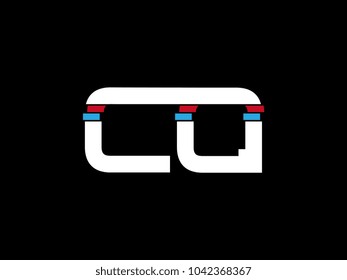 Initial uppercase letter CQ logo on black background