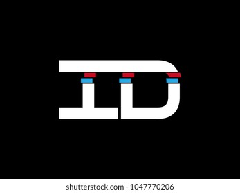 Initial uppercase letter ID logo on black background