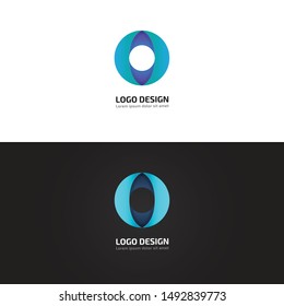 Initial uppercase letter o, curve rounded logo, gradient vibrant colorful glossy colors on white and black background. Modern alphabet concept for banner, web, app icon and company corporate identity.
