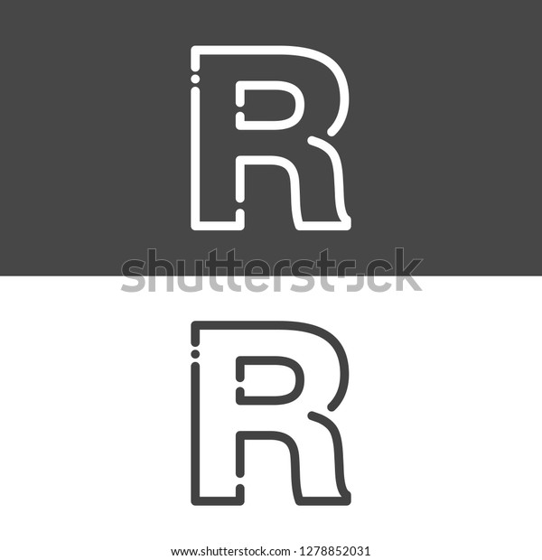 Initial Uppercase Letter R Line Stroke: เวกเตอร์สต็อก (ปลอดค่าลิขสิทธิ์ ...