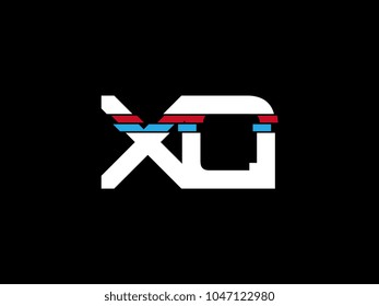 Initial uppercase letter XQ logo on black background
