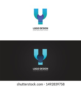 Initial uppercase letter y, curve rounded logo, gradient vibrant colorful glossy colors on white and black background. Modern alphabet concept for banner, web, app icon and company corporate identity.