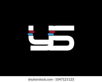 Initial uppercase letter YS logo on black background