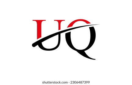 Logotipo de la carta inicial del Cuartel General con plantilla de vectores gráficos de diseño Swoosh para identidad de empresa y empresa.