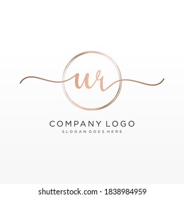 Initial UR beauty monogram and elegant logo design, handwriting logo of initial signature, wedding, fashion, floral and botanical with creative template.