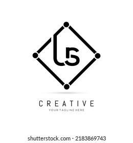  Initial US Black Letter Logo Design with Black Square Vector Illustration Template.