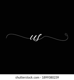 Moda comercial de escritura a mano con logotipo inicial de EE. UU.