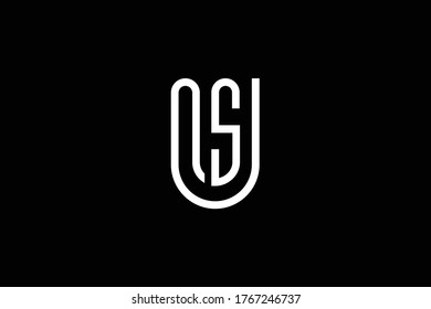 Initial US SU modern monogram and elegant logo design, Professional Letters Vector Icon Logo on black background.