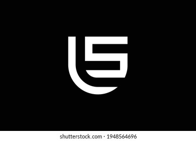 Initial US SU modern monogram and elegant logo design, Professional Letters Vector Icon Logo on black background.