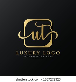 Initial UT letter Logo Design vector Template. Abstract Luxury Letter UT logo Design