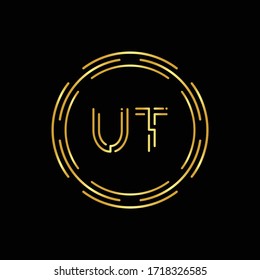 Initial UT Logo Creative Typography Vector Template. Digital Abstract Letter UT Logo Design