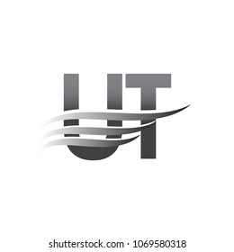 Initial UT wing logo, grey color vector logotype, logo for company name business and company identity.