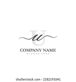 Initial UU logo luxury beauty template illustration