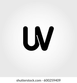 initial uv black business logo