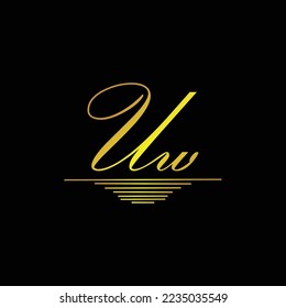 Initial UW logo signature elegant gold element