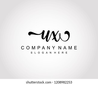 Initial UX handwriting logo vector