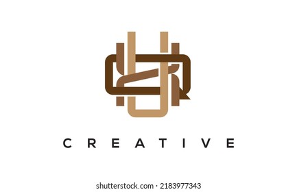 Logotipo de Monograma de letras UXQ iniciales. Ilustración del vector de vectores de letras UXQ Modern creativa.