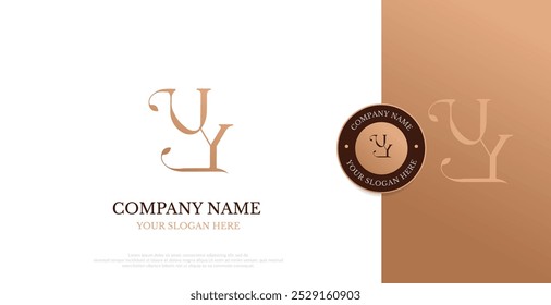 Vetor de design de logotipo UY inicial 