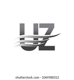 Initial UZ wing logo, grey color vector logotype, logo for company name business and company identity.