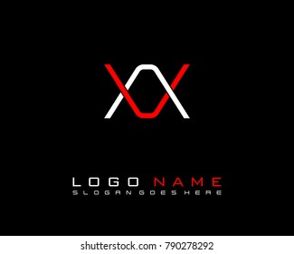 Initial V & A, X & X minimalist logo template vector