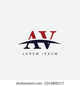 Initial A V, AV Letter Logo-Design, Vektorvorlage, Grafiksymbol für Unternehmensidentität