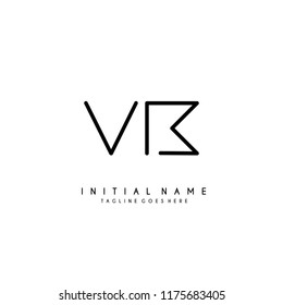 Initial V B minimalist modern logo identity vector