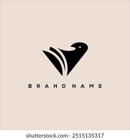 initial V bird and leaves. natural elements bird
