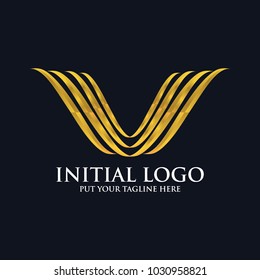 Initial V Classic Wings Logo icon