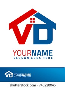 Initial V & D real estate logo template vector