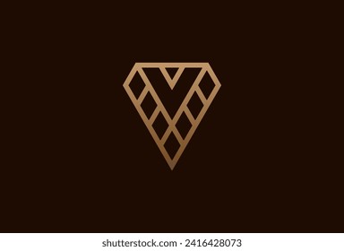 initial V Diamond logo. Letter V with diamond combination. usable for brand and business logos. flat design logo template element. vector illustration