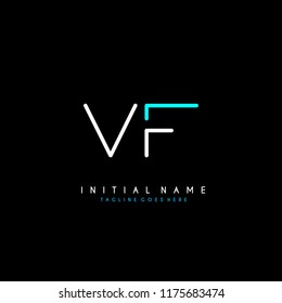 Initial V F minimalist modern logo identity vector