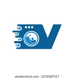 Initial V Fast Laundry Logo Design