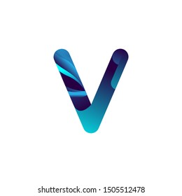 initial v futuristic gradient logo 