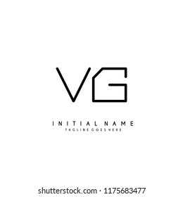Initial V G minimalist modern logo identity vector