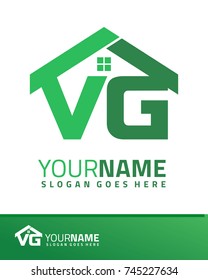 Initial V & G real estate logo template vector
