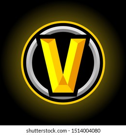 Initial V Gaming  Esport Logo Design Template Inspiration,