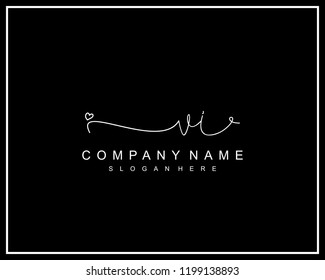 Initial V I handwriting logo template vector