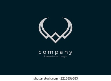 Initial V horn Logo, minimalist letter V with horn design logo, vector illustration