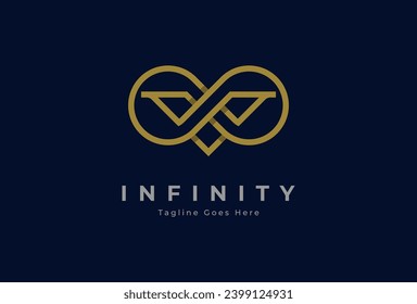 Initial V Infinity Logo.  letter V with infinity combination. usable for brand and company logos. vector illustration