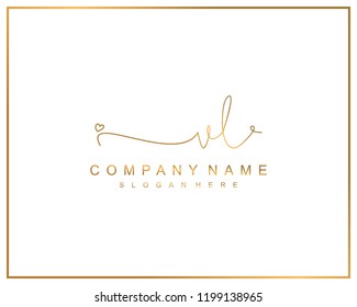 Initial V L handwriting logo template vector