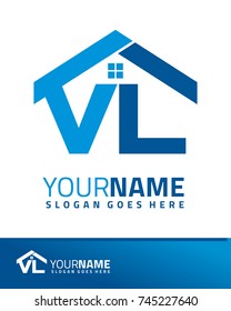 Initial V & L real estate logo template vector