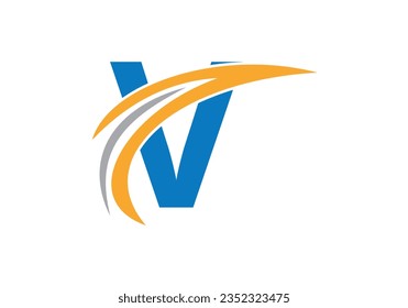 Initial V Letter Alphabet Logo Design im Vektorformat. Logo für die Unternehmens- und Unternehmensidentität