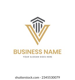 Initial V letter attorney law logo. V letter law, lawyer, legal, attorney, law firm logo vector eps. Alphabet V attorney and law symbol